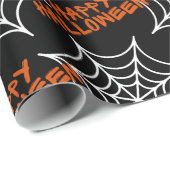 Halloween Black Spider Web Geschenkpapier (Rolleneckpunkt)
