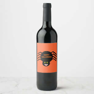 Halloween Black Spider Wine Flaschenetiketten Weinetikett