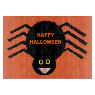 Halloween Black Spiess Glass Cutting Board Schneidebrett