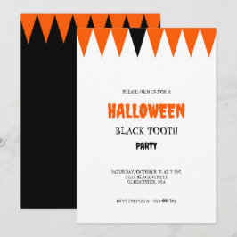 Halloween Black Tooth Party Einladung