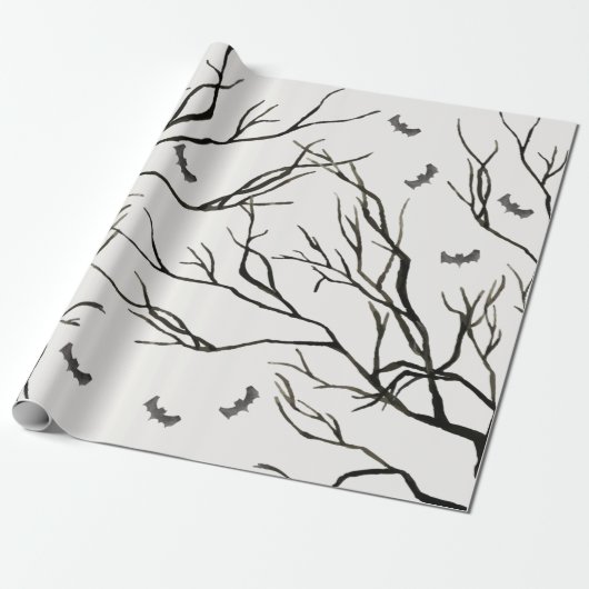 Halloween Black Tree Geschenkpapier (Ungerollt)