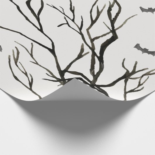 Halloween Black Tree Geschenkpapier (Ecke)