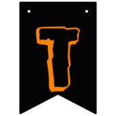 Halloween Black Trick or Treat Scary Typography Wimpelkette (Zweite Fahne)