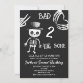 Halloween Black Two die Knochen 2. Geburtstag Einladung (Vorderseite)