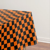 Halloween Black und Orange Checkered Tischdecke (Beispiel)