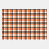 Halloween Black und Orange Tartan Kariert Gingham Geschenkpapier Set (Vorderseite 3)