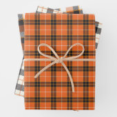 Halloween Black und Orange Tartan Kariert Gingham Geschenkpapier Set (Beispiel)