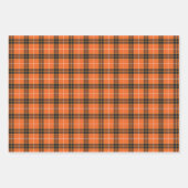 Halloween Black und Orange Tartan Kariert Gingham Geschenkpapier Set (Vorderseite)