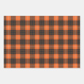 Halloween Black und Orange Tartan Kariert Gingham Geschenkpapier Set (Vorderseite)