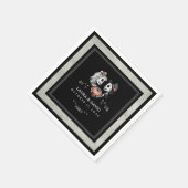 Halloween Black & White Skelette & Heart Wedding Serviette (Ecke)