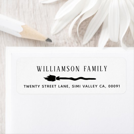 Halloween Black & White Witz Broomstick (Insitu)