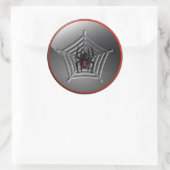 Halloween Black Widow Spider auf einer Web-Runde Runder Aufkleber (Tasche)