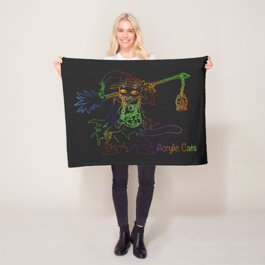 Halloween Black Witch Cat Fleecedecke (Beispiel)