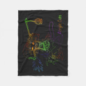 Halloween Black Witch Cat Fleecedecke (Vorderseite)