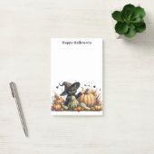 Halloween Black Witch's Kitten W/ Pumpkins Gourds Post-it Klebezettel (Büro)