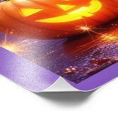 Halloween Black Witchy Cat Fotodruck (Ecke)