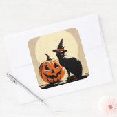 Halloween Black Witchy Cat und Pumpkin Sticker (Umschlag)