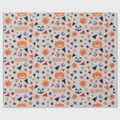 Halloween-Blätter und Kürbiskürbis - Nahtlose Gesc Geschenkpapier (Flach)