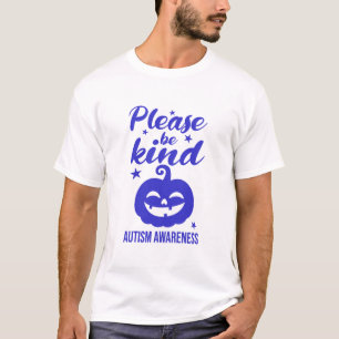 Halloween Blaue Kürbis-Autismus-Bewusstsein T-Shirt