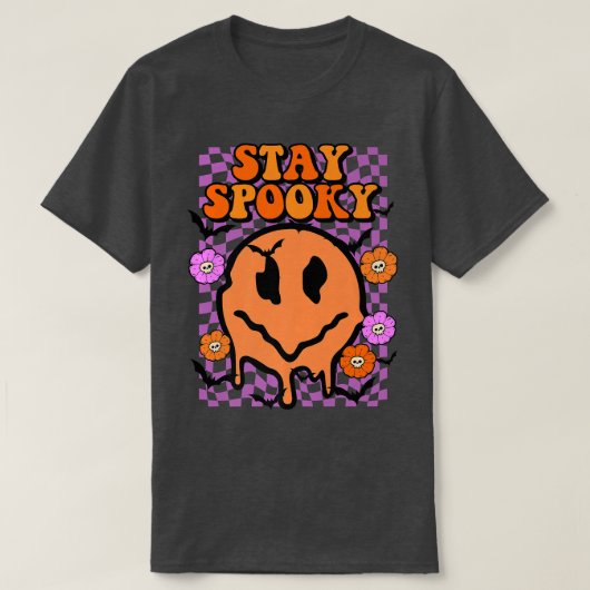 Halloween Bleibe Spooky Melting Face Premium T-Shirt (Design vorne)