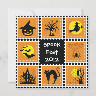 Halloween-Block-Party Einladung