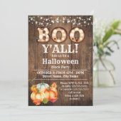 Halloween Block Party Pumpkin Fall Rustikal Einladung (Stehend Vorderseite)