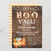 Halloween Block Party Pumpkin Fall Rustikal Einladung (Vorne/Hinten)