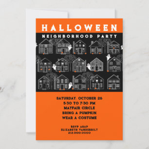 Halloween-Blockparty Einladung