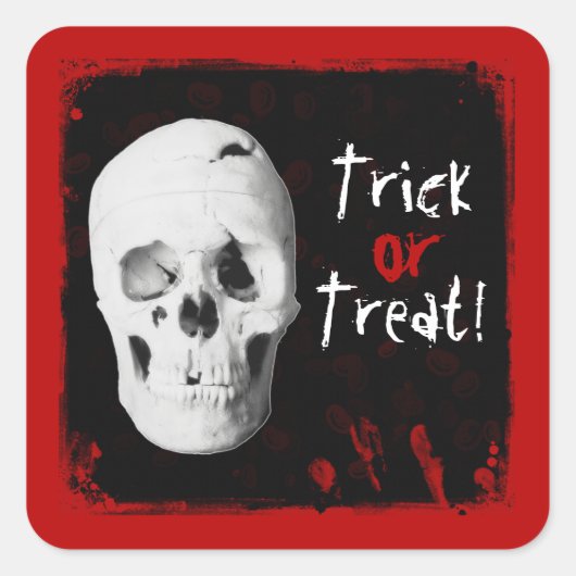 Halloween Blood and Skull Trick oder Treat Sticker (Vorderseite)