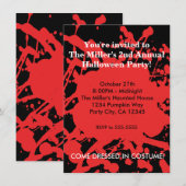 Halloween Blood auf Black Horror Party Einladung (Vorne/Hinten)