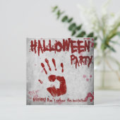Halloween Bloody Hand Handprint Blutflecken Einladung (Stehend Vorderseite)