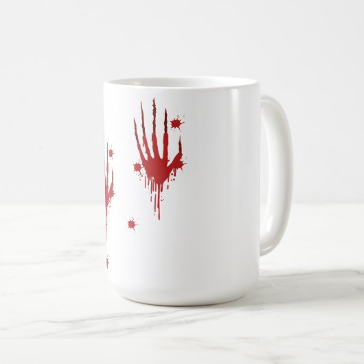 "Halloween Bloody Hands Tasse - Beängstigender Spr (VorderseiteRechts)