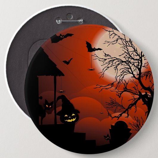 Halloween Bloody Moonlight Nightmare Button (Vorne & Hinten)