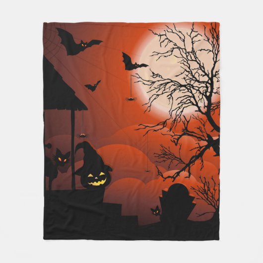 Halloween Bloody Moonlight Nightmare Fleecedecke (Vorderseite)