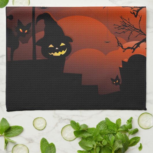 Halloween Bloody Moonlight Nightmare Geschirrtuch (Gefaltet)