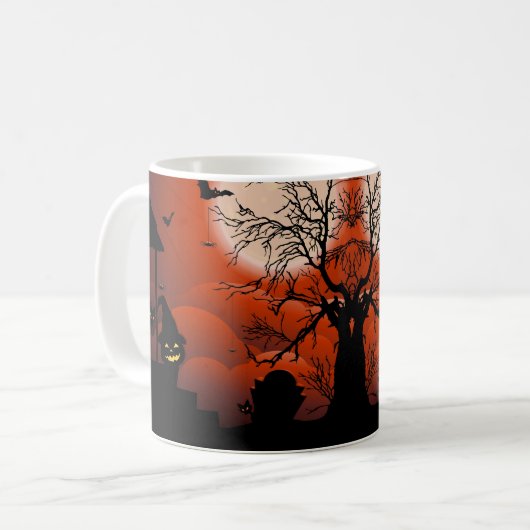 Halloween Bloody Moonlight Nightmare Kaffeetasse (Vorderseite Links)