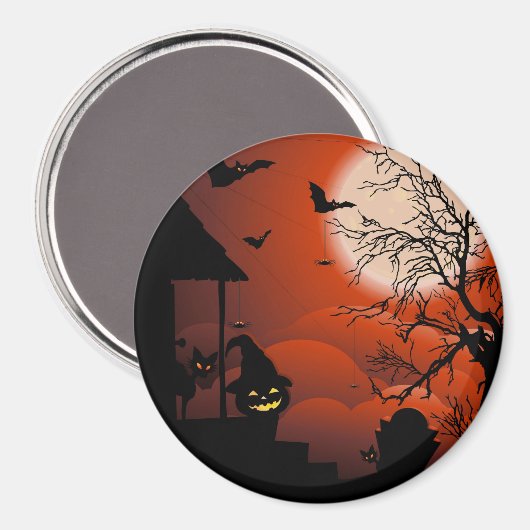 Halloween Bloody Moonlight Nightmare Magnet (Vorderseite/Rückseite)