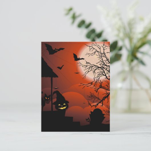 Halloween Bloody Moonlight Nightmare Postkarte (Stehend Vorderseite)