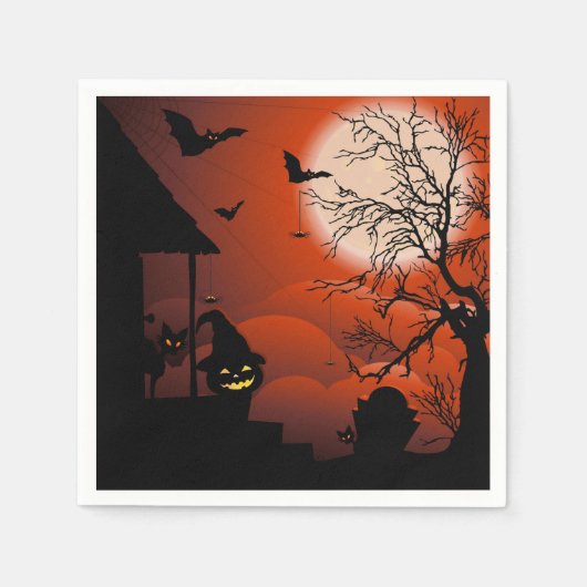 Halloween Bloody Moonlight Nightmare Serviette (Vorderseite)
