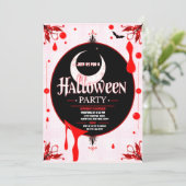 Halloween Bloody-Party Einladung (Stehend Vorderseite)