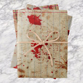Halloween Bloody Red Blood Beängstigend Geschenkpapier Set