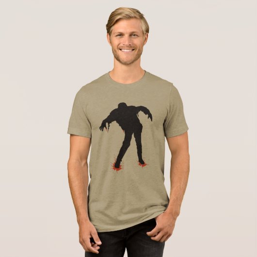 Halloween Bloody Zombie Tri-Blend Shirt (Vorderseite voll)