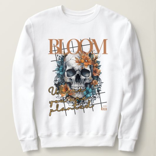 Halloween Bloom Skull Sweatshirt (Design vorne)