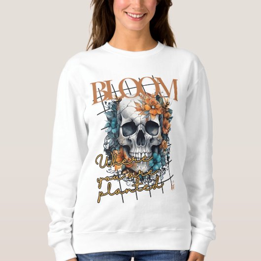 Halloween Bloom Skull Sweatshirt (Vorderseite)