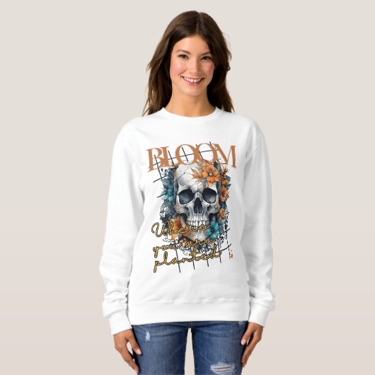 Halloween Bloom Skull Sweatshirt (Vorne ganz)