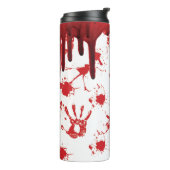 Halloween Blop Drop Creepy Bloody Handprint Thermosbecher (Nach links gedreht)