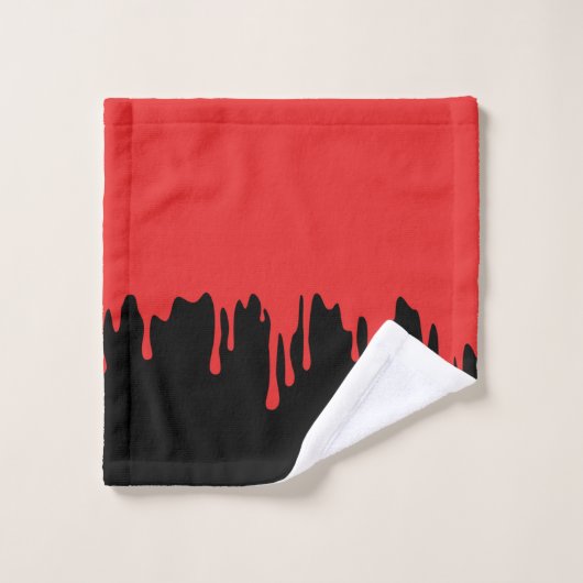 Halloween Blopping Red Black Beängstigend Badhandtuch Set (Waschlappen)
