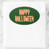 Halloween Blox Text Ovaler Aufkleber (Tasche)