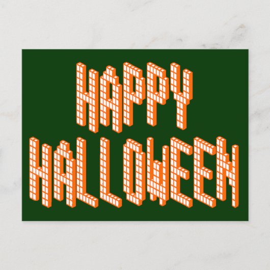 Halloween Blox Text Postkarte (Vorderseite)