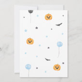 Halloween Blue A Little Boo Baby Dusche Einladung (Rückseite)